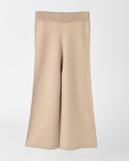 Beige royal alpaca knit pants