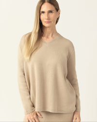 Dual-Knit Royal Alpaca Sweater - Sand