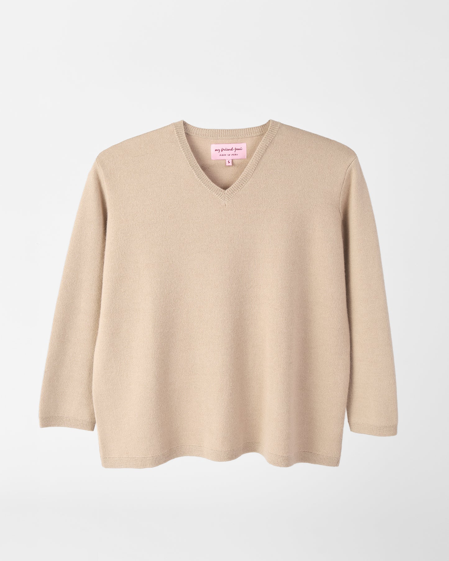 Dual-Knit Royal Alpaca Sweater - Sand