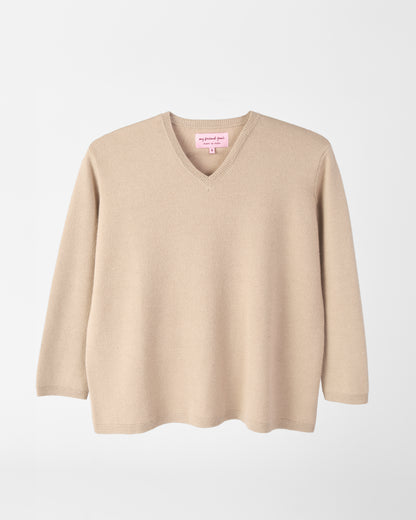 Dual-Knit Royal Alpaca Sweater - Sand