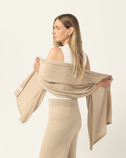Royal Alpaca Shawl - Sand