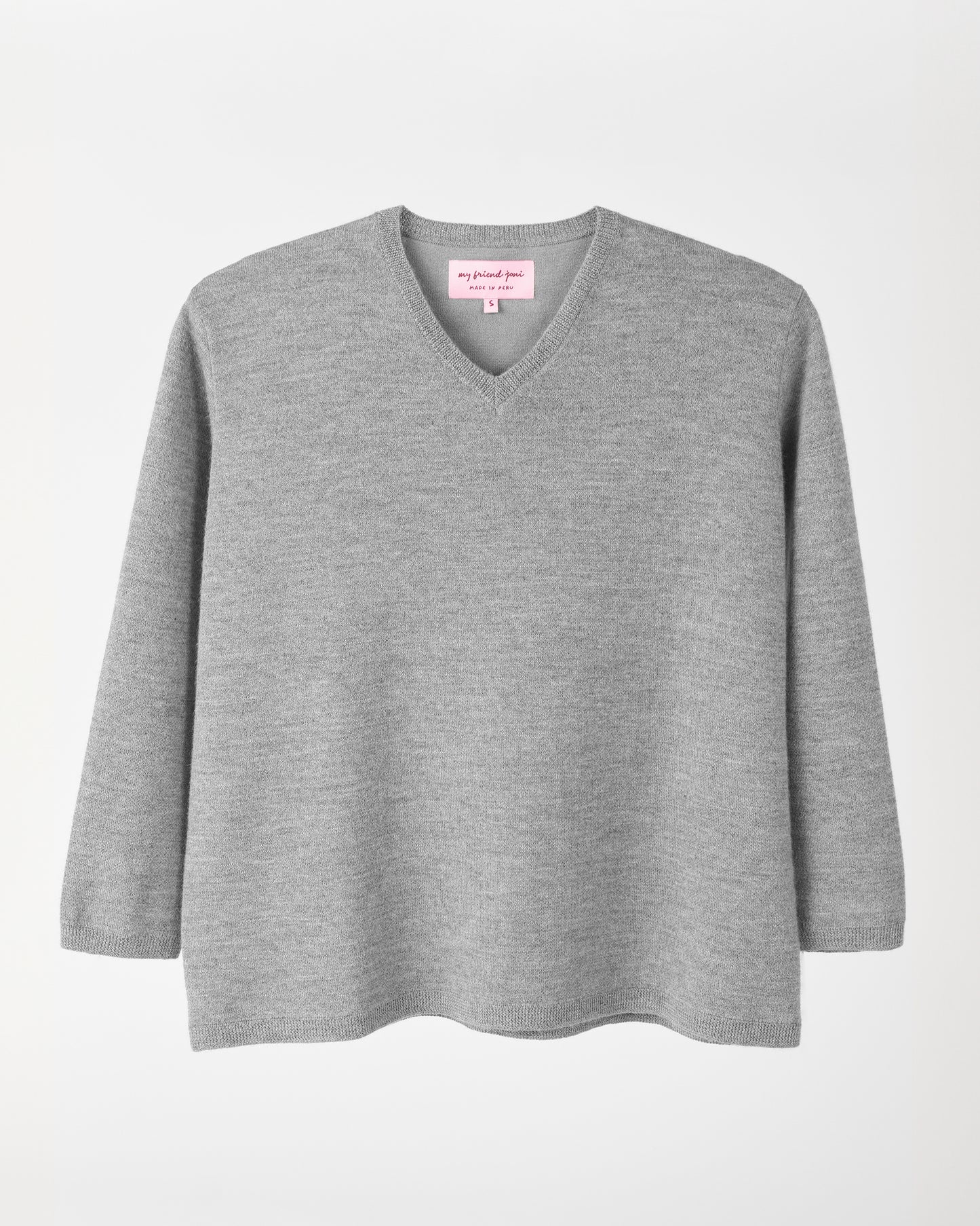 Dual-Knit Royal Alpaca Sweater - Gray