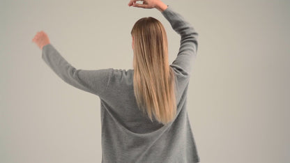 Dual-Knit Royal Alpaca Sweater - Gray